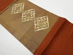 リサイクル　花に菱模様刺繍名古屋帯